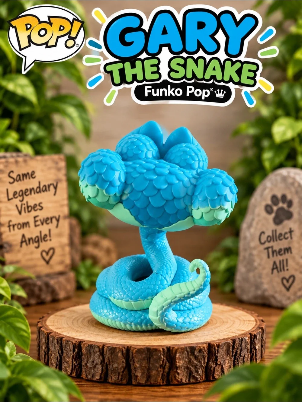 Funko Gary the Snake Pop! Figure - Bright Blue with Yellow Eyes